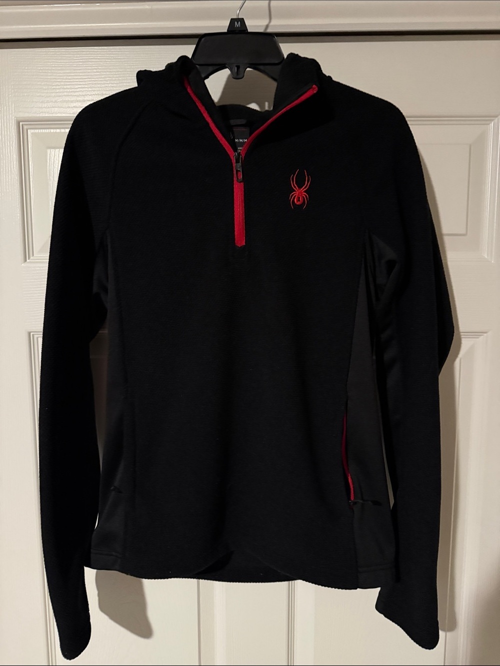 Spyder Men's Black Quarter-Zip Pullover with Red Accents